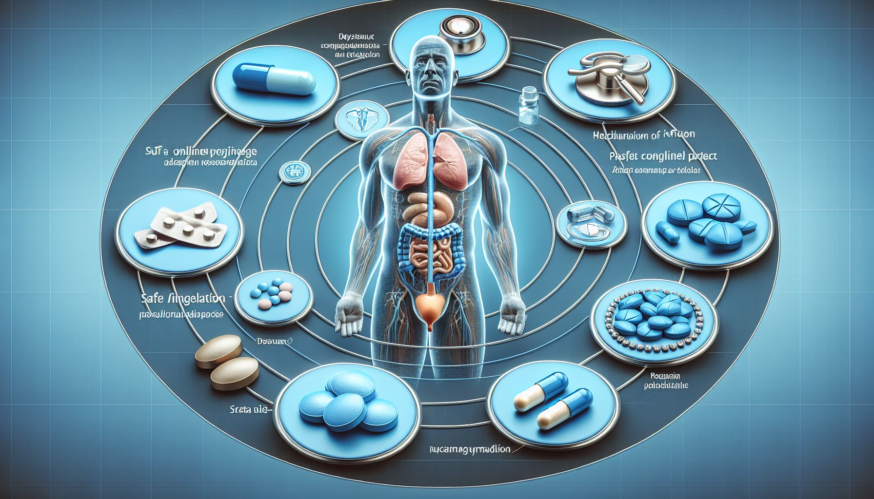 Close-up of a Viagra pill and prescription bottle symbolizing treatment for erectile dysfunction
